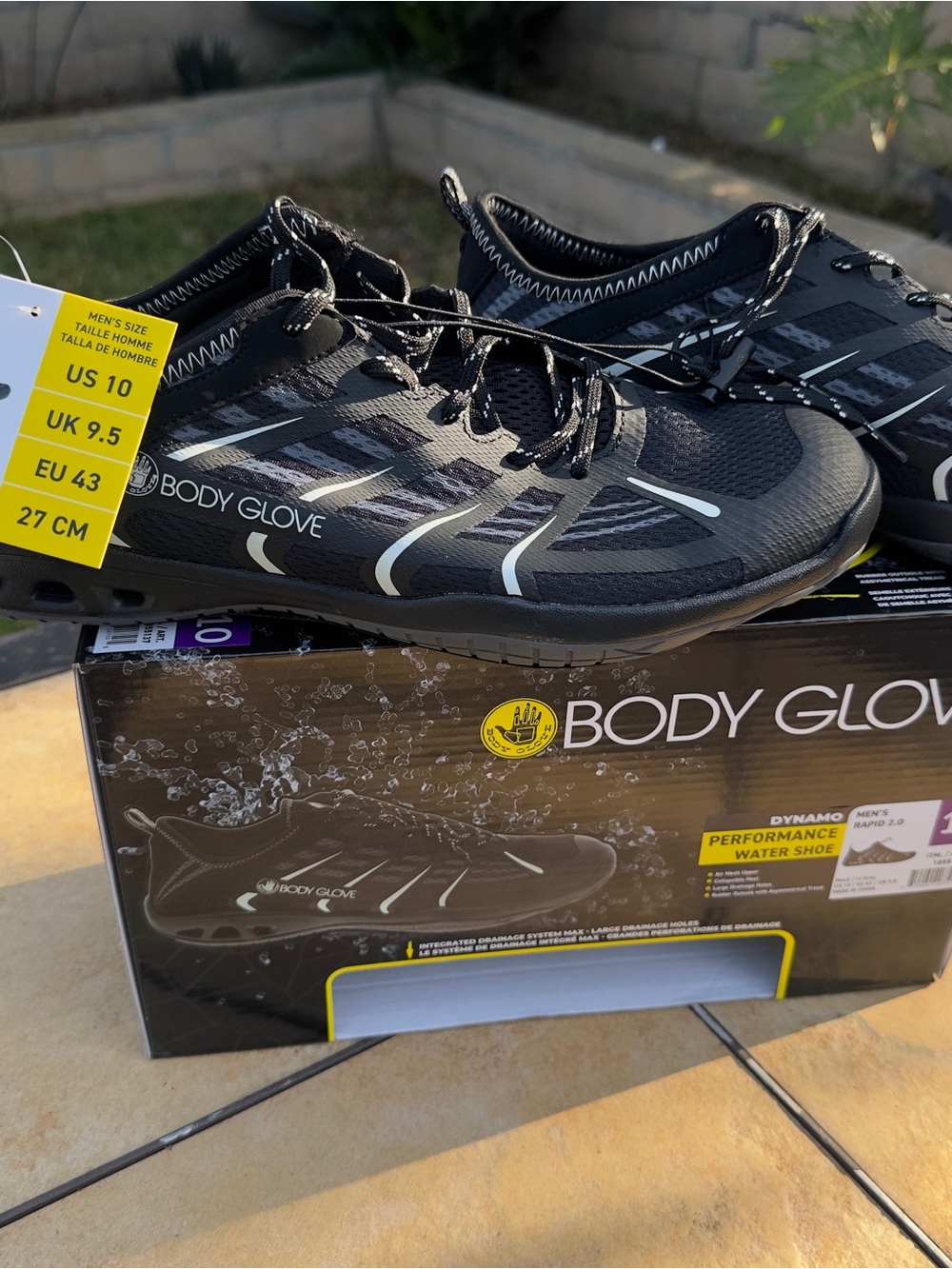 Body Glove Mens Dynamo Rapid 2.0 Water Shoes Black Gray NEW